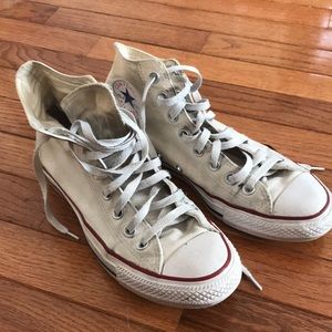 White hightop converse